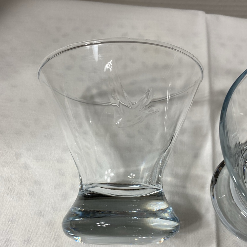 Grey Goose Special Edition Weighted Bottom Embossed Goose Clear Glasses Set of 2